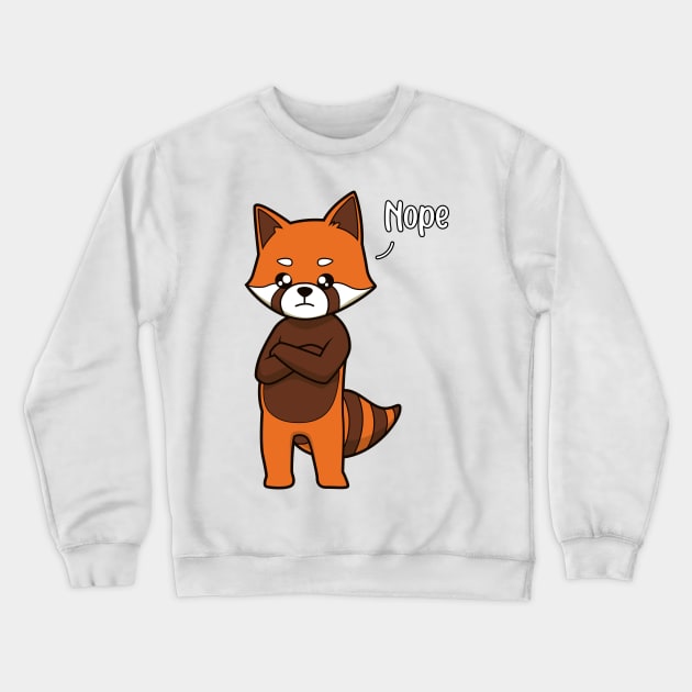 Red Panda nay-sayer - Nope Crewneck Sweatshirt by Modern Medieval Design